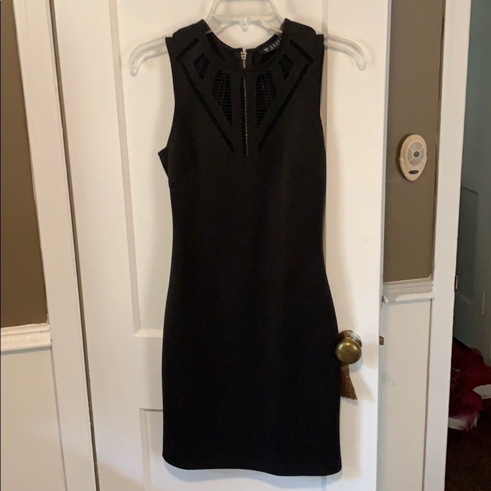 Fitted, short, black Guess dress